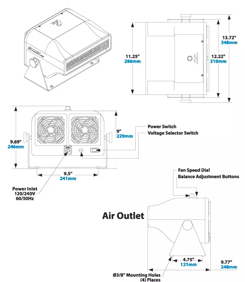 Varistat Benchtop Ionizer Dimensions ibworks