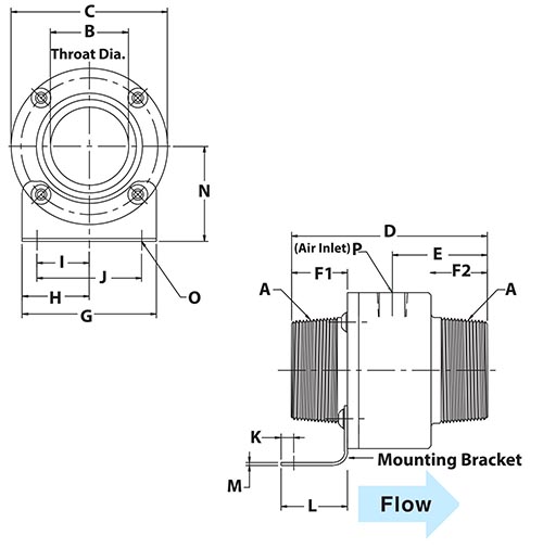 EXAIR Line Vac Dimensions