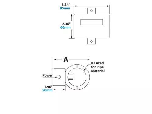 EXAIR Digital Flowmeter Dimensions